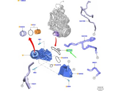 Ford Oil Filter Cooler Seal 2.0 TDCi EcoBlue Ranger JB3Q-6L710-BB