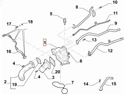 Alfa Romeo Stelvio Carcasa de termostato 68407457AA