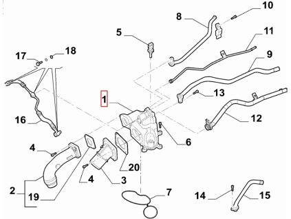 Alfa Romeo Stelvio Termostat puzdro 68407457AA