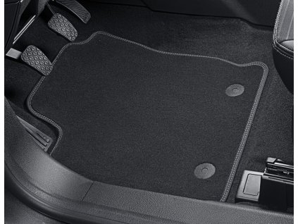 Ford EcoSport 2.gen Floor mats, velour front set in Metal Grey with double grey stitching 2 554 845