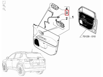 Jeep Compass MV Vodiace káble svetla predných dverí - ľavé 68472659AB