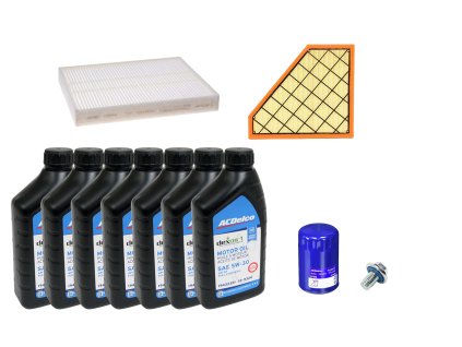 motorový olej, filtr + zátka + vzduchový a klima filtr