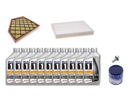 motorový olej a filtr + zátka oleje + vzduchový a klima filtr