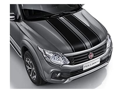 Fiat Fullback Samolepka na kapotu, dva pruhy černé