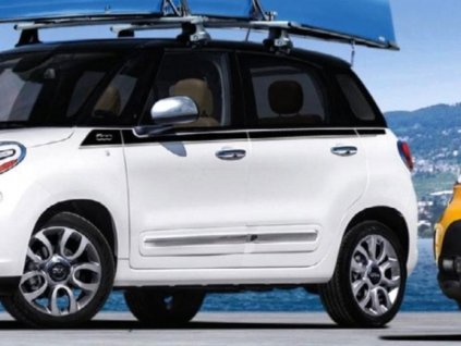 Fiat 500L Grafika, boční strana, svršek, 500 log, pruhy
