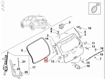 Jeep Compass MV Couche de protection du hayon 68549193AA
