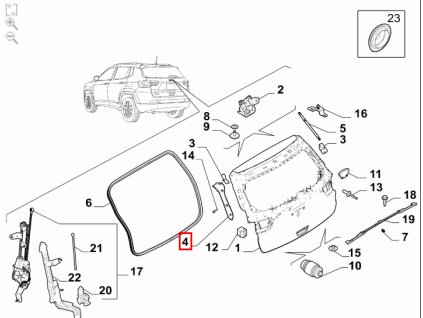 Jeep Compass MV Warstwa ochronna piątych drzwi 68549193AA