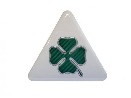 Alfa Romeo Giulietta Side emblem, four-leaf clover, left, white