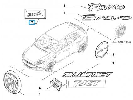 Emblema Fiat Bravo MSN