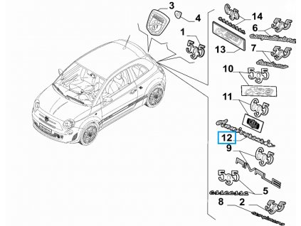 Z tyłu napis Abarth 500 Anniversario