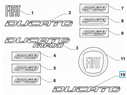 Fiat Ducato Nápis Ducato zadný