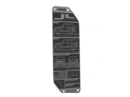 Jeep Wrangler JL Informationsschild an der Hintertür