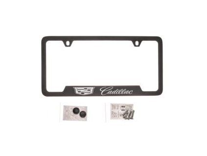 Support de plaque d'immatriculation noir avec logo Cadillac