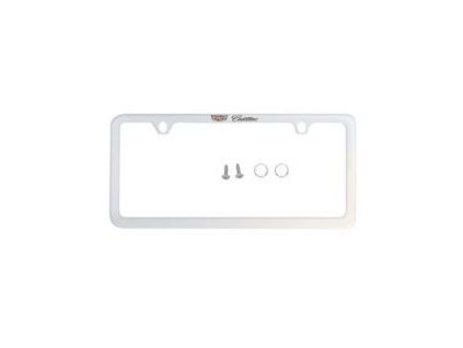 Support de plaque d'immatriculation chromé avec inscription noire Cadillac