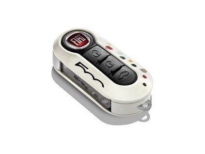 Fiat 500 / 500L Coque de clé blanche avec logo
