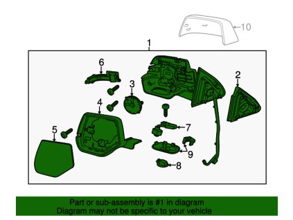 Cadillac Escalade Rearview mirror left blind spot 23463307