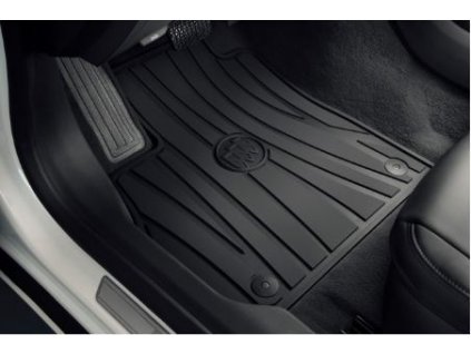 Buick LaCrosse Premium-Allwetter-Fußmatten der 3. Generation für die erste und zweite Reihe in Schwarz mit Buick-Logo