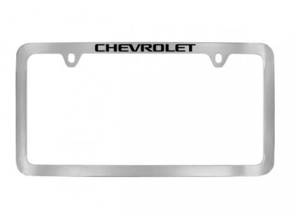 Chevrolet Ramka tablicy rejestracyjnej firmy Baron & Baron® w kolorze chromu z czarnym napisem Chevrolet