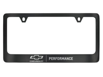 Chevrolet Cornice targa nera Baron & Baron® con logo cromato e scritta Performance