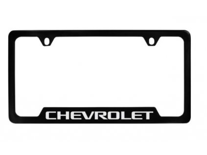 Chevrolet License plate frame from Baron & Baron® in black with chrome lettering Chevrolet