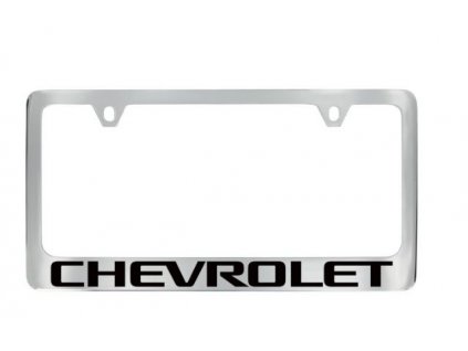 Chevrolet Ramka tablicy rejestracyjnej firmy Baron & Baron® w kolorze chromu z czarnym napisem Chevrolet