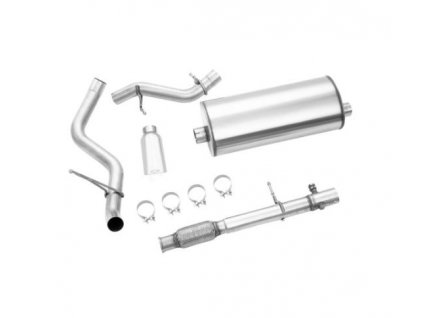 Chevrolet Tahoe 5th gen 5.3L Cat-Back Exhaust System Upgrade with Single Outlet, Polished Tip and Bowtie Logo