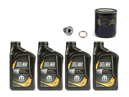 Jeep Avenger AV 1,2L, 1,2L MHEV - Selenia Mopar ECO2 PLus 0W-20 (4L) + Olajszűrő + Olajdugó.