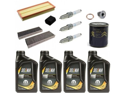 Jeep Avenger AV 1.2L, 1.2L MHEV - Selenia Mopar ECO2 PLus 0W-20 (4L) + Olejový, Vzduchový, Klíma filter + Zapaľovacie sviečky