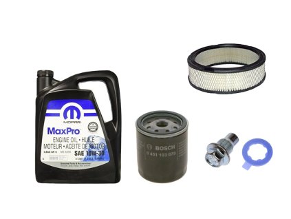 Jeep Wrangler YJ 2.5L 1984 1987 Mopar 10W 30 (5L) + Olejový, Vzduchový filtr