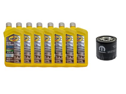 Jeep Grand Cherokee WKWH 6.1L 2006 2007 Pennzoil Platinum Euro Full Synthetic olej 5W 40 (7L) + Olejový filtr