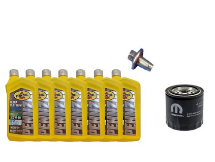 Jeep Grand Cherokee WKWH 6.1L 2006 2007 Pennzoil Platinum Euro Full Synthetic olej 5W 40 (7L) + Olejový filtr+zátka ol
