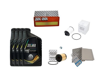 AXH olej, filtr + zátka + vzduchový, klima, palivový filtr