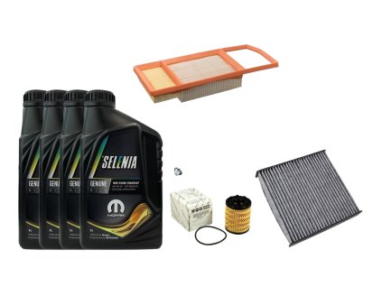 YXE olej, filtr + zátka + vzduchový, klima filtr