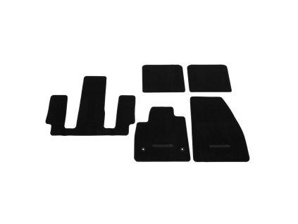 GMC Acadia Premium Floor Mat Set in Charcoal Black with Denali Logo (for models with second-row captain's seats)