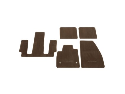GMC Acadia Premium Floor Mat Set in Cocoa with Denali Logo (for models with second-row captain's seats)