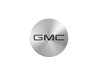 GMC Acadia Center-Radabdeckung aus gebürstetem Aluminium mit schwarzem GMC-Logo