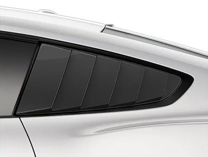 Ford Mustang 6th gen Air Design® quarter window blinds in matte black
