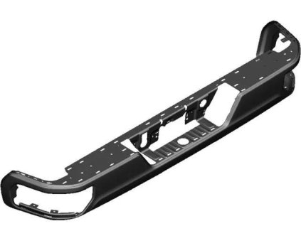 Chevrolet Silverado 1500 4.gen Chromová nárazová lišta zadního nárazníku