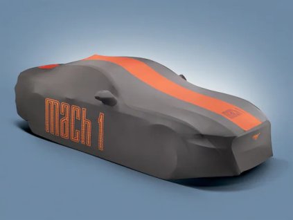 Ford Mustang 6th gen Gray and orange full vehicle cover for Low Wing models