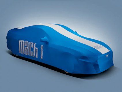 Ford Mustang 6.gen Housse de protection complète Bleu-blanc pour modèles avec aileron bas