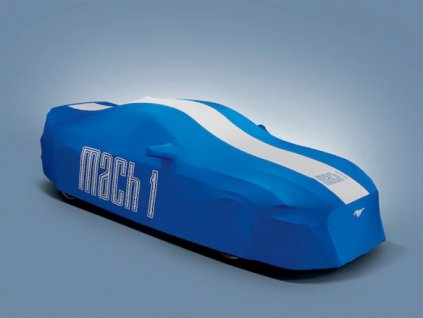 Ford Mustang 6th gen Blue and white full vehicle cover for High Wing models