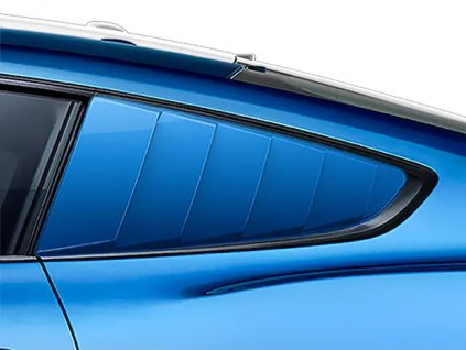 Ford Mustang 6th gen Air Design® Velocity Blue Quarter Round Window Blinds