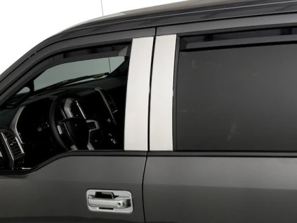 Ford B-Pillar Trim in Polished Stainless Steel for Vehicles Without Factory Keypad for Regular Cab