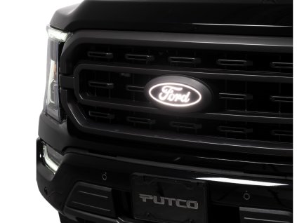 Ford F-150 PODŚWIETLONY PROJEKTOR LED FORD OWALNY PRZEDNI PRZEDNI DO POJAZDÓW Z KAMERA PRZEDNĄ DLA POJAZDÓW LARIAT, KING RANCH I PLATINUM