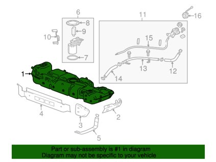 Cadillac Escalade Tank 20757349, 25904452, 84200270, 85662758