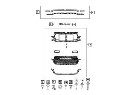 Dodge RAM 1500 5.gen DT Kit complet de calandre avant