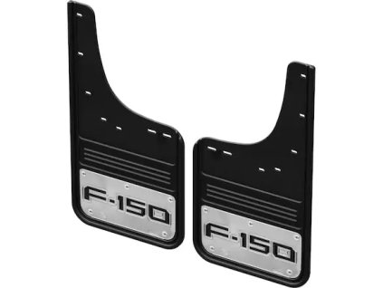 Ford F-150 Paar Chrom-Gatorback-Spritzschutzbleche hinten mit schwarzem F-150-Logo