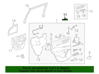 Cadillac Escalade Černý rámeček spínače předních dveří na straně řidiče