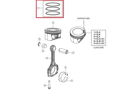 Mopar Juego de segmentos 68366111AA