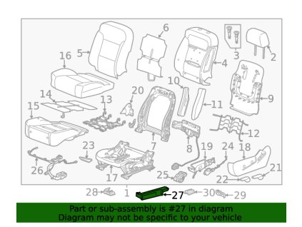 Cadillac Escalade Kakaový potah seřizovače sedadla řidiče 23150148, 23427386